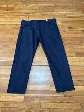 Mavi Mens Relaxed Straight Leg Pants Size 40x30 Navy Blue Stretch Cotton Twill